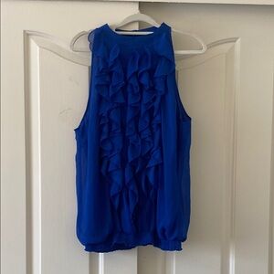 MOSSIMO Blue Ruffled Sleeveless Top. Size L.